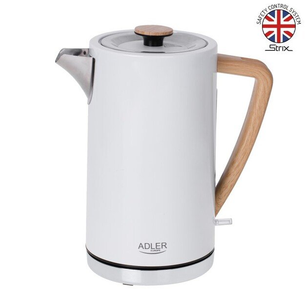 Adler Kettle AD 1347w Electric 2200 W 1.5 L Stainless steel 360° rotational base White