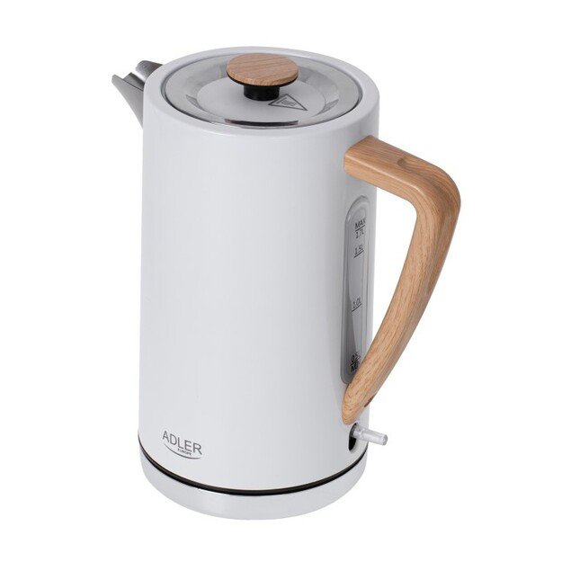 Adler Kettle AD 1347w Electric 2200 W 1.5 L Stainless steel 360° rotational base White