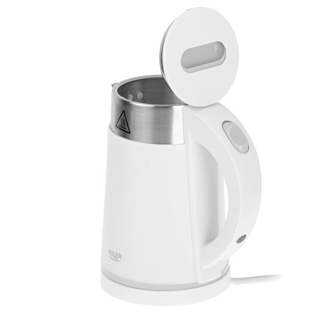 Adler Kettle  AD 1372 Electric 800 W 0.6 L Plastic/Stainless steel 360° rotational base White