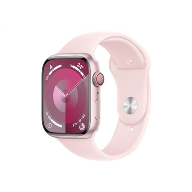 Apple Apple Watch Series9 GPS + Cellular 45mm Pink Aluminium Case with Light Pink Sport Band - M