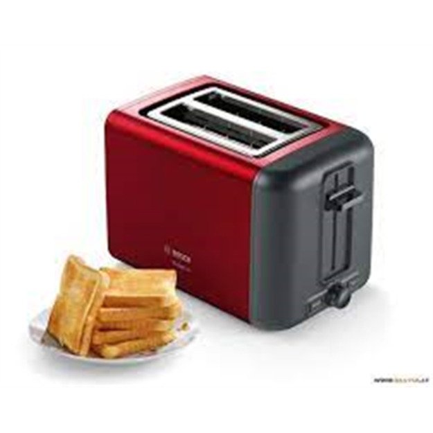 Bosch DesignLine Toaster TAT3P424 Power 970 W Number of slots 2 Housing material Stainless steel Red