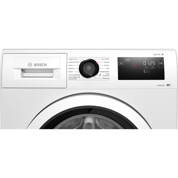 Bosch | WAU28RHISN Series 6 | Washing Machine | Energy efficiency class A | Front loading | Washing capacity 9 kg | 1400 RPM | D