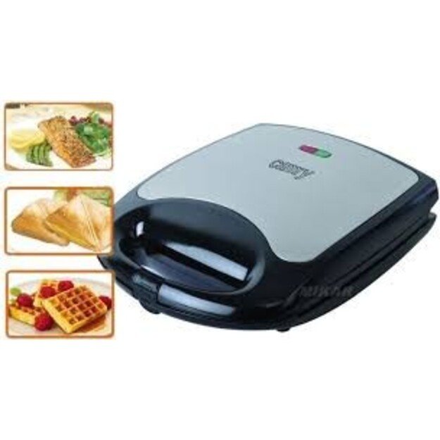 Camry CR 3024 Black/Silver, Sandwich maker, 730  W, Number of plates 3, Number of sandwiches 2