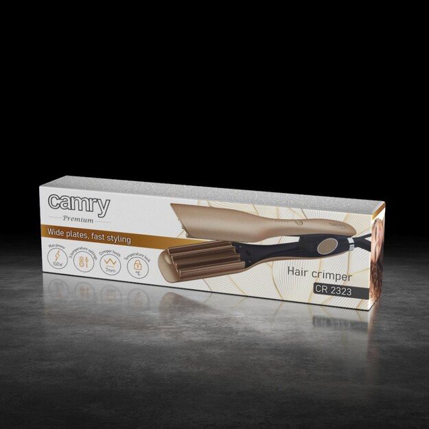 Camry Hair Crimper CR 2323 Warranty 24 month(s) Ceramic heating system Temperature (min) 130 °C Temperature (max) 210 °C 68 W