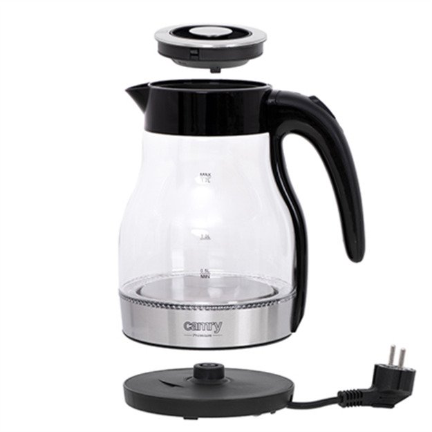 Camry Kettle CR 1300 Electric 2200 W 1.7 L Stainless steel 360° rotational base Black