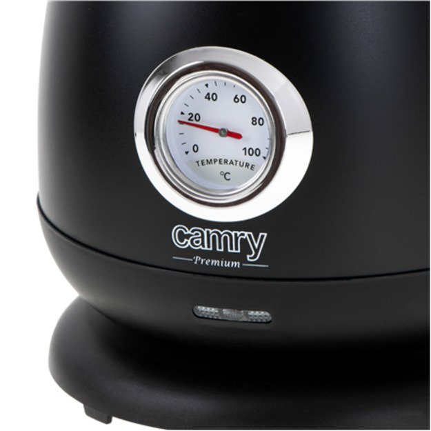 Camry | Kettle with a thermometer | CR 1344 | Electric | 2200 W | 1.7 L | Stainless steel | 360° rotational base | Black