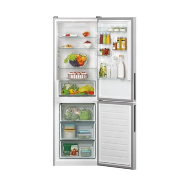 Candy Refrigerator CCE3T618ES Energy efficiency class E Free standing Combi Height 185 cm No Frost system Fridge net capacity 22