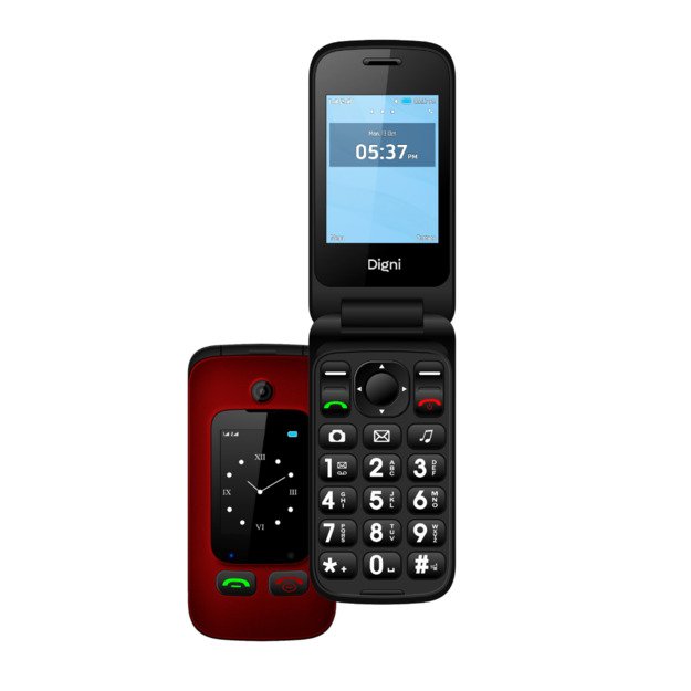 Digni Flip by eSTAR Clamshell Phone 2.4  + 1.77  Red