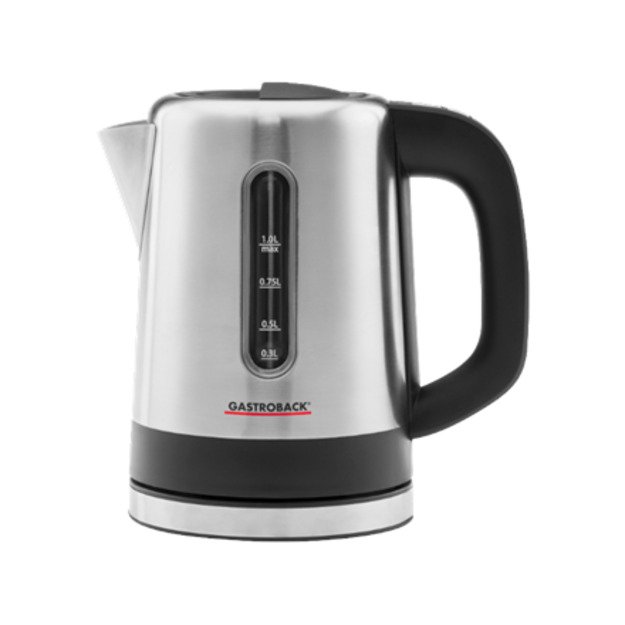 Gastroback Kettle 42435 With electronic control, Stainless steel, Stainless steel, 2200 W, 1 L, 360° rotational base