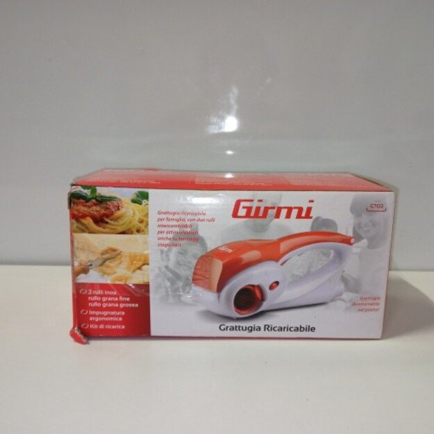 Girmi GT0201 GT02 Grater with Stainless Steel Wheels - White/Red