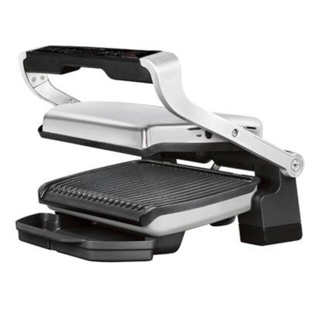 Grill electric Tefal OptiGrill+ Initial GC 706D34 (folding, 1800W, silver color)