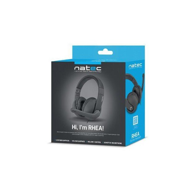 Headphones with microphone NATEC Rhea NSL-1452 (black color