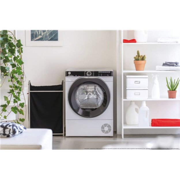 Hoover Dryer Machine NDPEH9A2TCBEXMSS Energy efficiency class A++ Front loading 9 kg Heat pump LCD Depth 58.5 cm Wi-Fi White