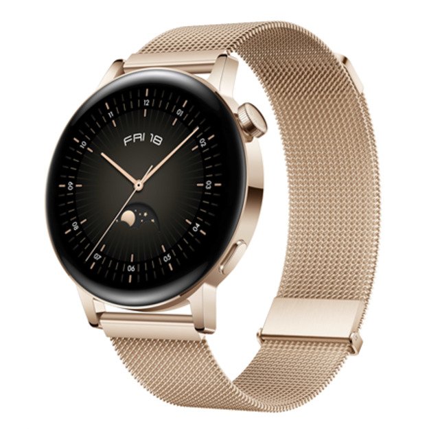 Huawei GT 3 (42 mm) Smart watch GPS (satellite) AMOLED Touchscreen 1.32” Waterproof Bluetooth Light Gold