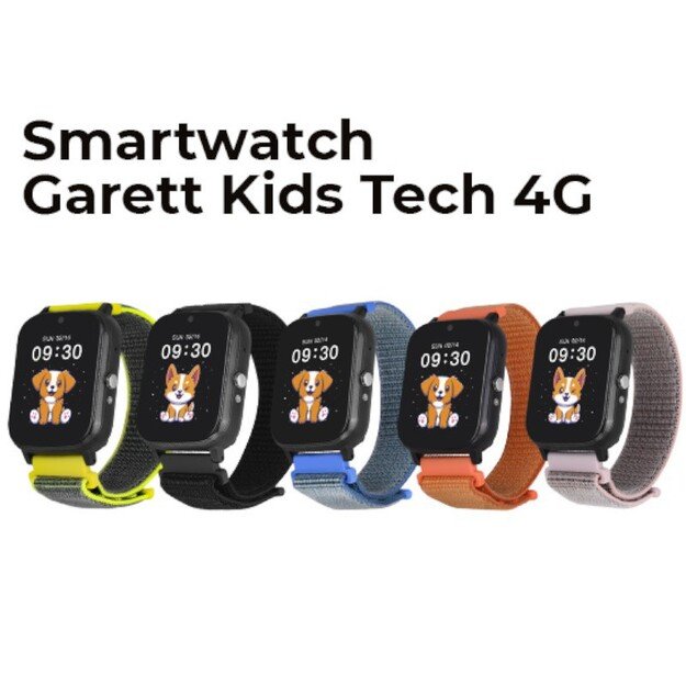 Išmanusis laikrodis vaikams su lietuvišku meniu Garett Kids Tech 4G Black velcro