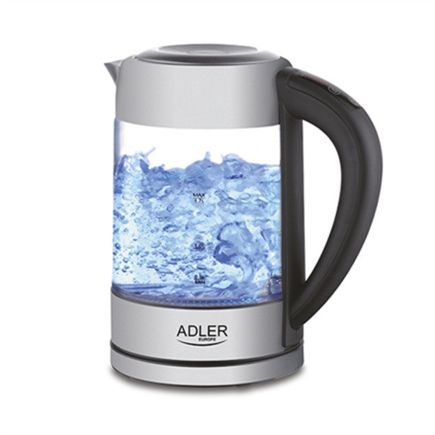 Kettle electric Adler AD 1247 (2200W 1.7l, silver color)