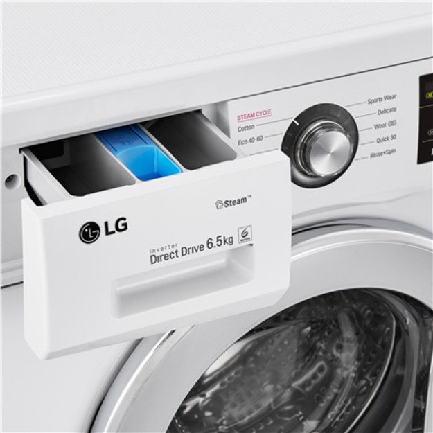 LG Washing machine F2J3WY5WE Energy efficiency class E Front loading Washing capacity 6.5 kg 1200 RPM Depth 44 cm Width 60 cm Di