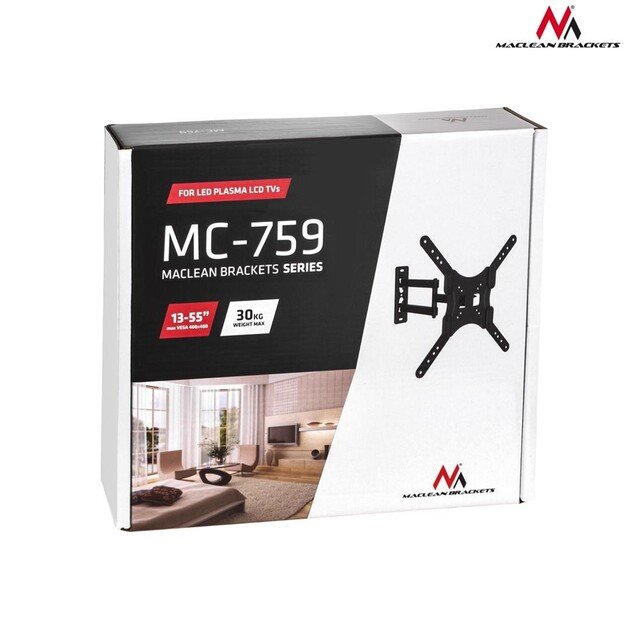 Mount wall for TV Maclean MC-759 (Wall, 13  - 55 , max. 30kg)