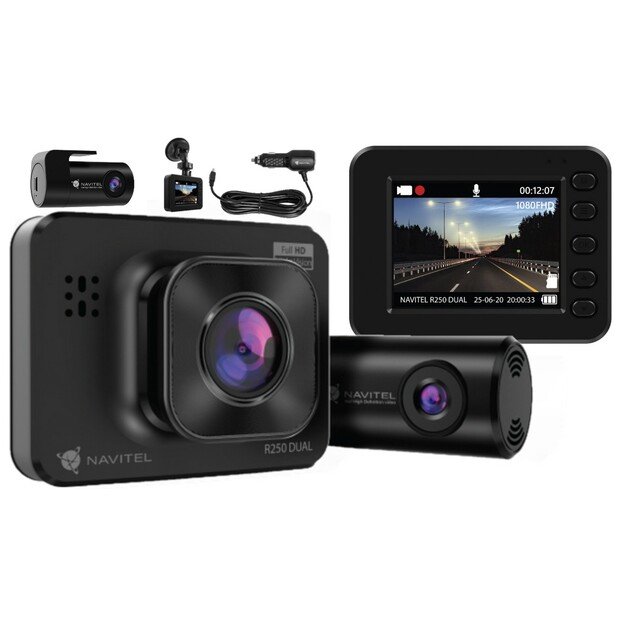 Navitel R250 DUAL Full HD Dash Cam With an Additional Rearview Camera