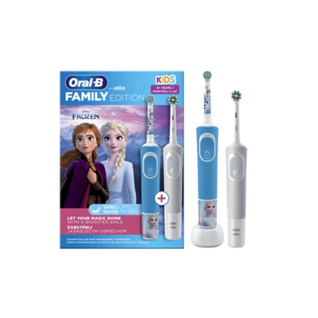 Oral-B Electric Toothbrush | D100 Kids Frozen + Vitality Pro D103 | Rechargeable | For adults and children | Number of brush hea