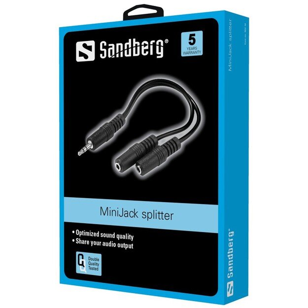 Sandberg 502-16 MiniJack Splitter 1-daugiau 2