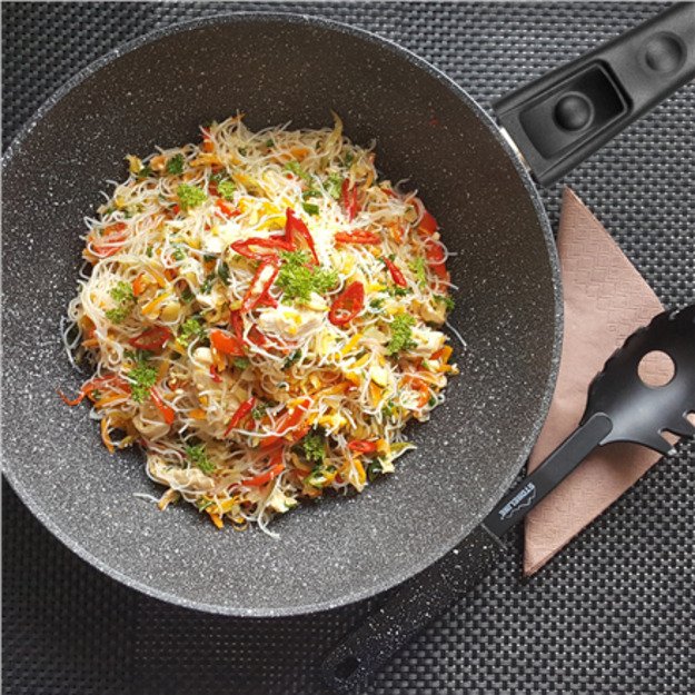 Stoneline Pan 19569 Wok Diameter 30 cm Suitable for induction hob Removable handle Anthracite