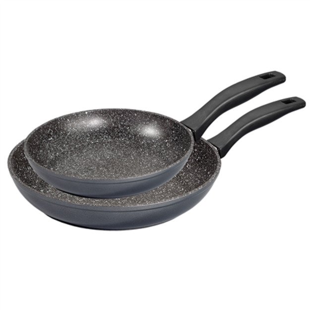 Stoneline Pan Set of 2 10640 Frying Diameter 20/26 cm Suitable for induction hob Fixed handle Anthracite