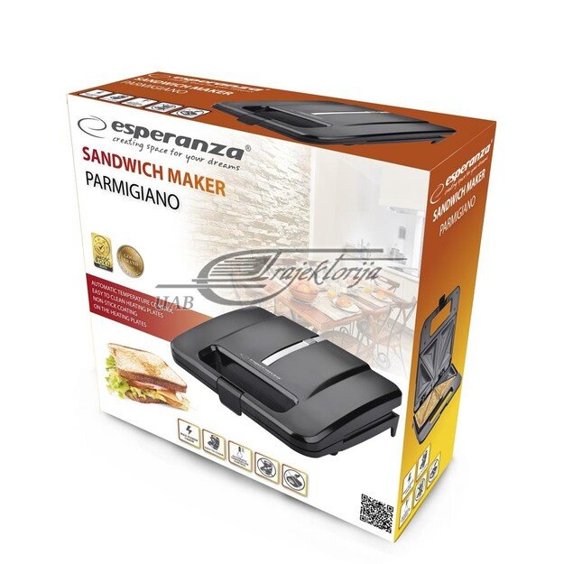 Toaster for sandwiches Esperanza PARMIGIANO EKT010 (1000W, black color)