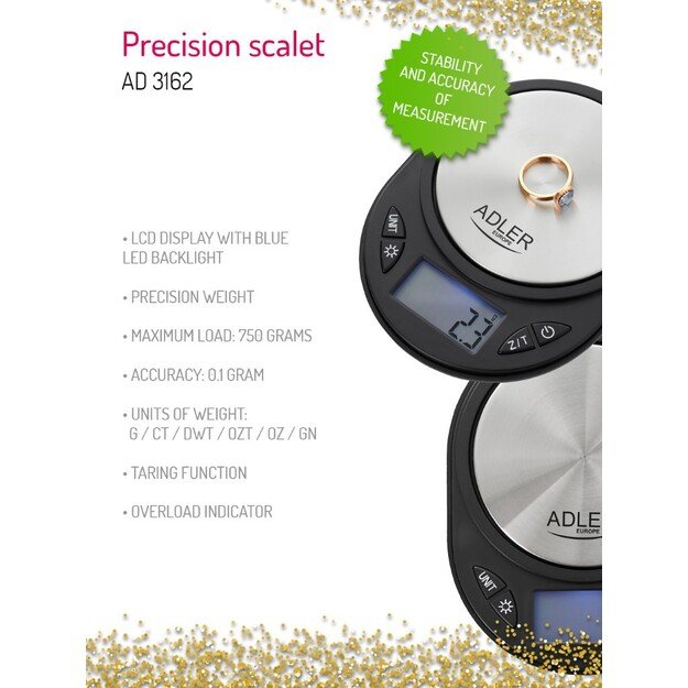 Weighing scale precise Adler AD 3162 (black color)