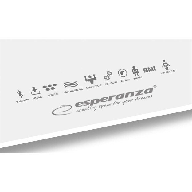 Weighing scale with bluetooth function Esperanza B.FIT EBS016W (white color)