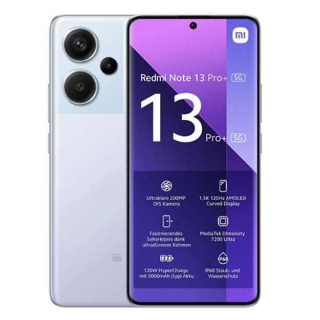 Xiaomi | Redmi | Note 13 Pro+ | Aurora Purple | 6.67   | AMOLED | 1220 x 2712 pixels | Mediatek | Dimensity 7200 Ultra | Interna