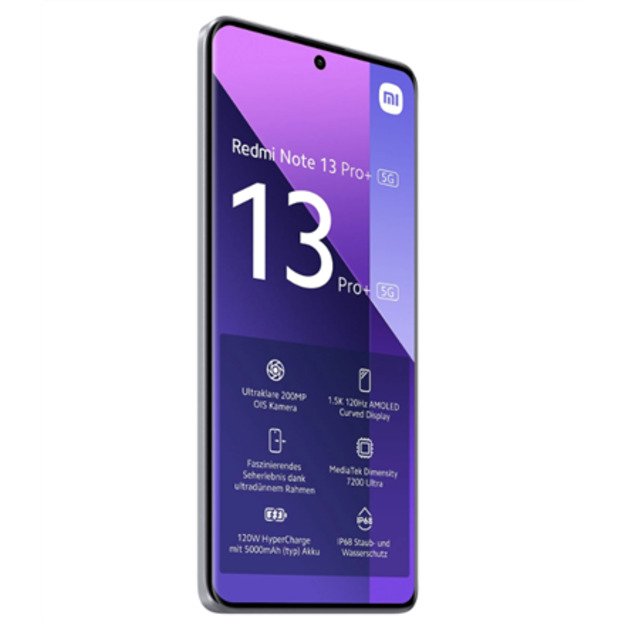 Xiaomi | Redmi | Note 13 Pro+ | Aurora Purple | 6.67   | AMOLED | 1220 x 2712 pixels | Mediatek | Dimensity 7200 Ultra | Interna