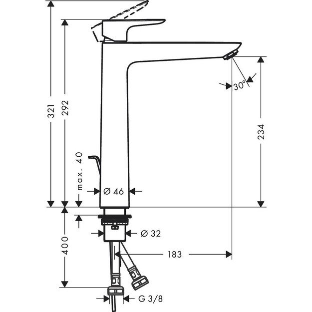 Praustuvo maišytuvas Hansgrohe Talis E 71716140