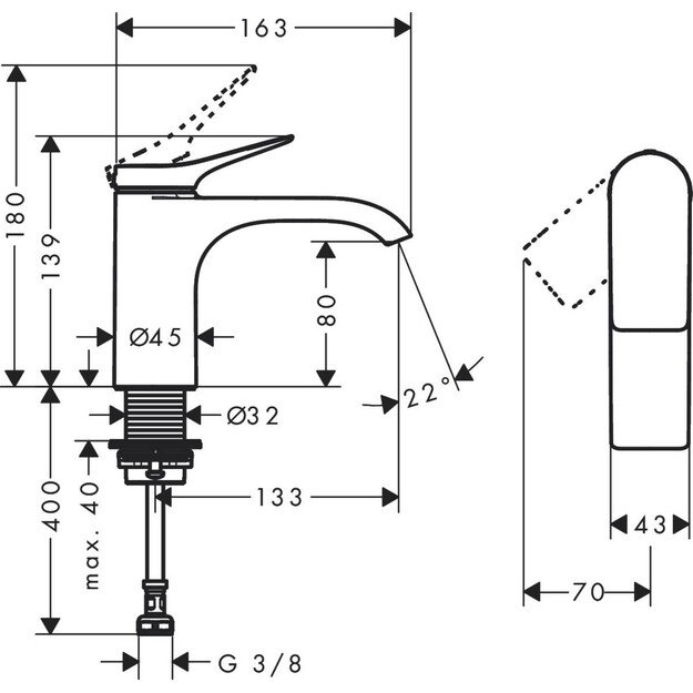 Praustuvo maišytuvas Hansgrohe Vivenis 75013000